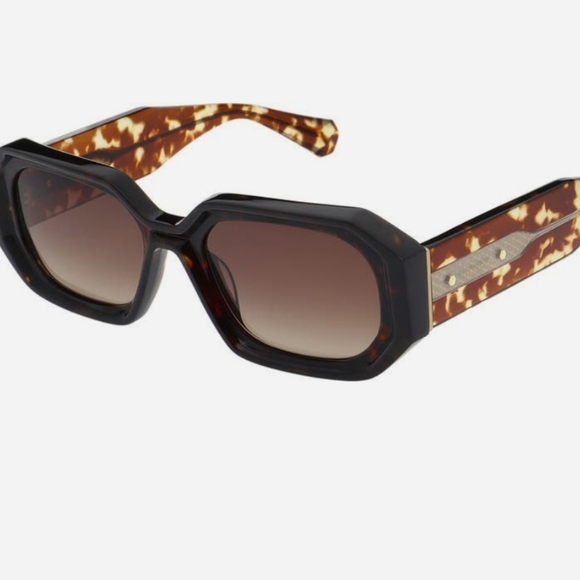 All Saints Brown Tortoise Sunglasses - Picture 2 of 6
